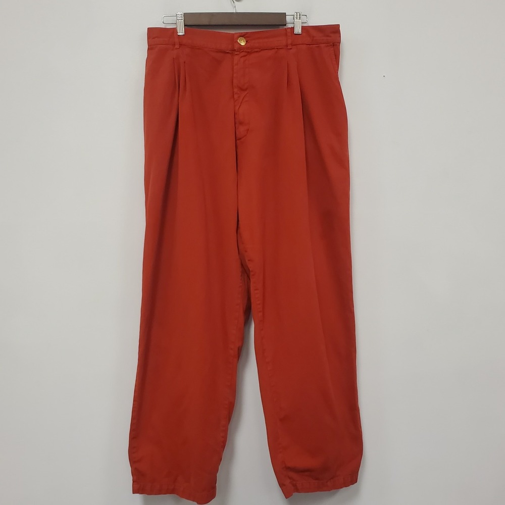 Big Bud Press Womens Wide Leg Pleated Trousers XL Red High Rise BBP0886-0020